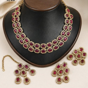 JeweleMarket Silver Plated Women's Crystal & Rhinestone Indian Traditional <b>Bridal</b> <b>Jewelry</b> <b>Set</b> Earrings Maang Tikka for Wedding - Product Image 1