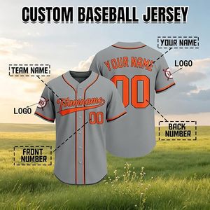 Custom Sublimated Baseball Jersey Personalized Name Numbers Unisex V-Neck 100% Polyester Moisture Wicking Short Sleeves Elastic - Product Image 1
