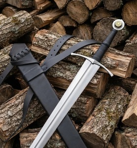 Épée médiévale de type XIV avec fourreau |   Lame de chevalier en acier carbone 5160 forgée à la main - Product Image 3