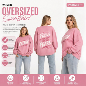 Sweat-shirt surdimensionné imprimé personnalisé pour femme, pull en molleton bouclette à manches longues, haut de survêtement pour l'hiver - Product Image 4