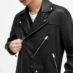 Wholesale Custom-Size Men's Winter <b>Coat</b> Genuine Leather Jacket Removable Hood Stand Collar Quick Dry Breathable Motorcycles OEM - Product Image 5