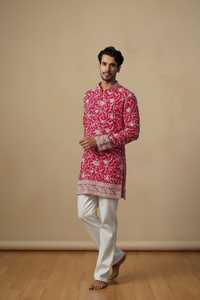 Premium <b>Men's</b> <b>Kurta</b> Pant Set with Embroidered Silk <b>Kurta</b> - Product Image 3