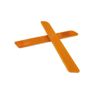 Jeu de 2 réflecteurs arrière rectangulaires en ABS ambré pour améliorer la visibilité des systèmes de carrosserie de moto - Product Image 5