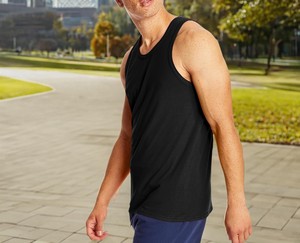 Débardeur sans manches pour homme, couleur unie, col roulé, tricoté en spandex/coton, respirant, écologique, séchage rapide, confortable, décontracté, pour la gym - Product Image 3