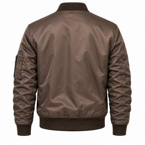 Blouson universitaire bleu marine pour homme, couleur unie, fermeture boutonnée recouverte, manches contrastantes, vêtement d'extérieur décontracté, tricoté en polyester pour l'hiver - Product Image 2