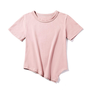 Camiseta de Manga Corta con Cuello Redondo para Mujer, Color Negro, Corte Holgado, Estilo Minimalista, Color Sólido, Jersey de Algodón, para Todas las Temporadas - Product Image 6