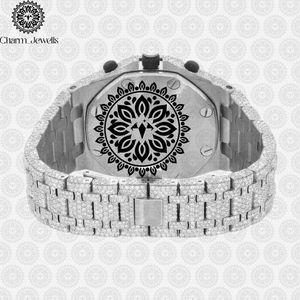 Charm Jewells Montre de luxe pour homme en acier inoxydable, cadran analogique de 40 mm, mouvement mécanique en verre, résistante à l'eau 10 bars, date automatique - Product Image 4