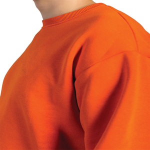 Sweat-shirt à col rond pour homme, orange, coupe classique, 100% coton, tricoté, pull décontracté, imprimé sur le devant, vêtement d'automne - Product Image 4
