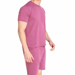 Conjunto Deportivo RANCHARD para Hombre, Ecológico, 100% Algodón, Color Verde Menta Sólido, Cuello Redondo, Secado Rápido, Camiseta y Pantalones Cortos Casuales - Product Image 4