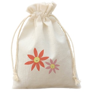 Sacs en mousseline de coton naturel, sacs en mousseline de coton à cordon, sacs d'expédition en coton, sacs cadeaux, sacs de mariage, impression de logo personnalisée - Product Image 6