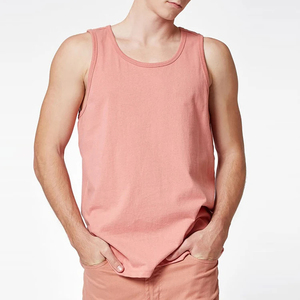 Camiseta sin Mangas Rosa para Hombre, Cuello Redondo, Tejida, Color Sólido, Estilo Casual - Product Image 5