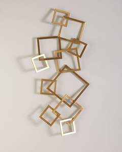 Décoration murale géométrique en métal pour intérieur luxueux, sculpture murale élégante en fer, panneau décoratif pour salon - Product Image 3