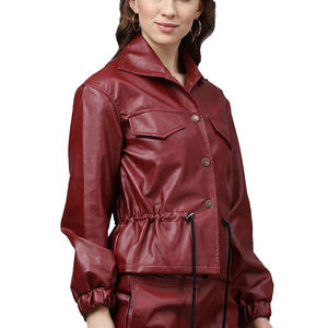 Custom <b>Women's</b> Faux Leather Motorcycle <b>Jacket</b> Vintage Winter Waterproof Windproof Premium Quality - Product Image 3