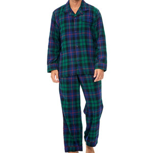Men's <b>flannel</b> pajama set long sleeve Striped <b>Pyjamas</b> organic cotton mens sleepwear Sustainable holiday print Lounge Sets - Product Image 1