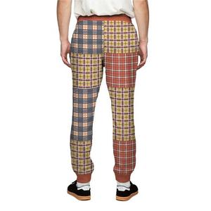 Pantalon de jogging décontracté à carreaux pour homme, taille élastique avec cordon de serrage, rayures rouges, bleu marine et grises, en polyester respirant de poids moyen, idéal pour l'automne - Product Image 6