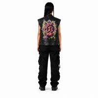 Gilet MC oversize et structuré pour femme en peau de mouton, personnalisé, style cyber gothique, avec lacets latéraux, veste de motard, OEM, streetwear d'hiver, vêtement d'extérieur