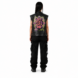 Oversized Boxy Women's Sheep MC Vest Custom Cyber <b>Gothic</b> Side Lace Biker Motorcycle <b>Jacket</b> OEM Winter Streetwear Outerwear - Product Image 2