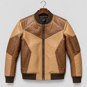 New Causal Leather Jacket <b>Coat</b> <b>Men</b> Spring Outfit Design Motor Biker Pocket Bomber Leather Jacket - Product Image 1