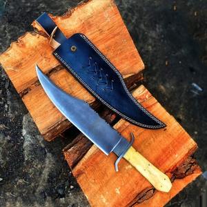 Couteau tactique artisanal en acier inoxydable avec manche en os, pour la survie en extérieur, collectionneur, logo personnalisé DIY, OEM, couteau Bowie - Product Image 6