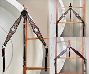 Collar de pecho occidental de cuero genuino mecanizado a mano de calidad superior más nuevo con trabajo pintado a mano proveedor de Fabricante al por mayor - Product Image 3