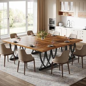 Mesa de Comedor Moderna con Estructura Metálica para Apartamentos y Hoteles, Mueble Rectangular para Cenar - Product Image 2