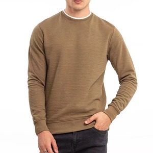 เสื้อสเวตเชิ้ตคอกลมเนื้อละเอียดสีน้ำตาลแทนสำหรับผู้ชาย แขนยาว สวมใส่สบาย เหมาะสำหรับฤดูใบไม้ร่วงและฤดูหนาว - Product Image 1