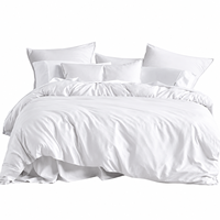 Ensemble de literie 4 pièces avec housse de couette et taies d'oreiller assorties, linge de lit en coton doux de luxe pour la maison et l'hôtel