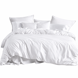 Ensemble de literie 4 pièces avec housse de couette et taies d'oreiller assorties, linge de lit en coton doux de luxe pour la maison et l'hôtel - Product Image 2