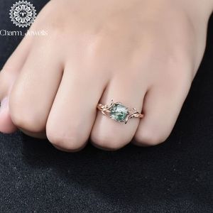 แหวนหมั้นผู้หญิง Charm_Jewells ชุบทอง 18K ประดับเพชรโมอิสซาไนต์ทรงคุชชั่น ตัวเรือนแบบหนามเตย ดีไซน์คลาสสิก รับรองโดย IGI น้ำหนัก 3 กรัม - Product Image 1