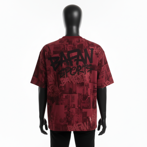 Camiseta de hombre extragrande, corte holgado, algodón, estampado gráfico por sublimación, logotipo personalizado, 100% algodón, camiseta para hombre, corte holgado, estampada - Product Image 2