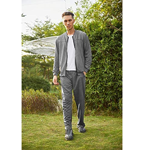 Survêtement de sport de marque pour hommes, tenue décontractée 2 pièces, avec fermeture éclair, coupe-vent, 2020 - Product Image 3