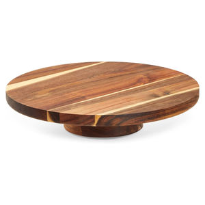Support à gâteau en bois d'approvisionnement d'usine plateau à gâteau en bois d'acacia massif multi-usages pour gâteau support de piédestal de buffet en bois de service du désert - Product Image 4