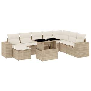 Conjunto de Sofás de Jardín en Beige y Blanco Crema - Product Image 2