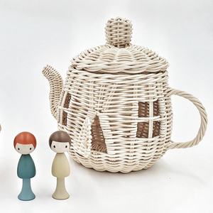 Casa de juegos con forma de tetera, juguete para niños pequeños, ecológico, de ratán, al mejor precio, decoración para habitación infantil. - Product Image 1