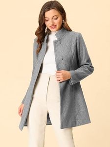 Abrigo Largo Ligero y Ecológico para Mujer, 100% Poliéster, Cuello Solapa, Doble Botonadura, Forro Satinado, para Invierno - Product Image 3