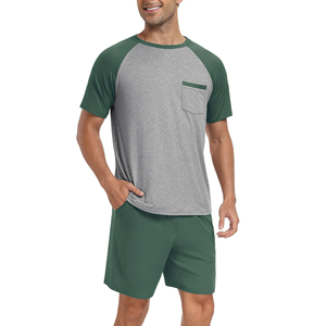 Ensemble de survêtement d'été de haute qualité pour homme, t-shirt et short, respirant, séchage rapide, coton et polyester, pour la course à pied et le sport - Product Image 1