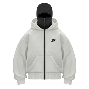 เสื้อฮู้ดมีซิปแบบกำหนดเอง เสื้อฮู้ดโอเวอร์ไซส์ผ้าฝ้ายฟลีซแบบซิปเต็มตัว เสื้อฮู้ดมีกระเป๋าจิงโจ้ ผู้ผลิตเสื้อผ้าขายส่ง - Product Image 3