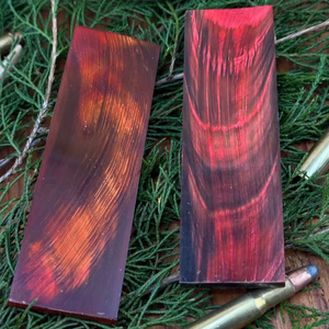 Genuine Hand Crafted Natural Dyed <b>Red</b> Buffalo Horn Knife Scales – High-Contrast Handle <b>Material</b> - Product Image 1