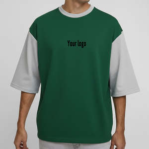 Camisetas de hombre de dos tonos al por mayor en stock, 100% algodón, 180GSM, estilo vintage lavado, hombros caídos, oversize - Product Image 1