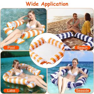 Set di 3 Galleggianti Gonfiabili per Piscina per Adulti: 1 Galleggiante per Bevande e Snack e 2 Amache Galleggianti con Cuscini ad Alta Galleggiabilità e Rete Rinfrescante - Product Image 5