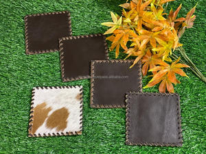Ensemble de sous-verres à thé en cuir de vachette véritable fabriqué à la main sous-verres à cheveux napperons de Table faveurs de fête ensemble Western Unique nouveau cadeau pour la maison - Product Image 6