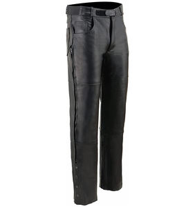 Pantalon en cuir de vachette taille haute pour homme, style décontracté, qualité supérieure, pantalon de moto, vente en gros, couleur noire - Product Image 5
