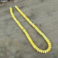 Collier de perles rondes lisses en opale jaune, bijoux en opale couleur bonbon, vente en gros, fournisseur indien d'opale