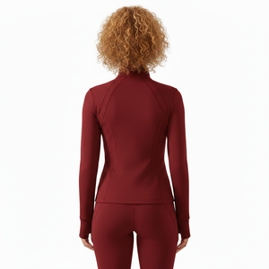 Chaqueta de yoga para mujer, cuello alto, con cremallera, ajuste ceñido, corta, de secado rápido, para otoño, deportiva, nueva, personalizada, talla grande, top de entrenamiento - Product Image 4