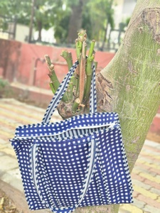 Bolso Tote de Algodón Acolchado Ligero Estilo Vintage, Hecho a Mano, para Compras, Playa, Mercado, Viajes, Gran Capacidad - Product Image 1