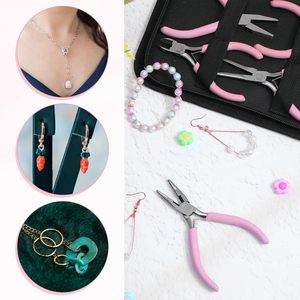 Mini Jewelry <b>Pliers</b> <b>Set</b> 8 PCS Stainless Steel Craft Tools for Necklace Bracelet and Earring Making with Case - Product Image 3