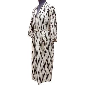 Bata de Baño Kimono Larga para Mujer, Hecha a Mano en India, Ecológica, con Cierre de Cinturón y Cuello en V, de Secado Rápido, 100% Algodón, Cómoda para Otoño - Product Image 2