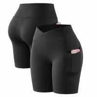 Shorts de yoga personnalisés pour femmes, taille haute unie, élastique, avec poches, sans coutures, effet froncé aux fesses, séchage rapide, vêtements de sport OEM sous marque privée