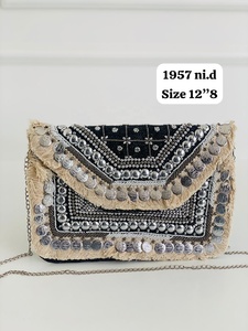 Fancy Sikka Joot Fabric Tote Bag Elegante modelo para mujeres y niñas n. ° 1957 Hecho EN LA India - Product Image 6