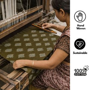 Tela de Algodón Ikat Tradicional Tejida a Mano por Artesanos Indios, Ecológica, Duradera, Lavable a Máquina, Agradable al Tacto, Material de Costura para el Hogar - Product Image 5